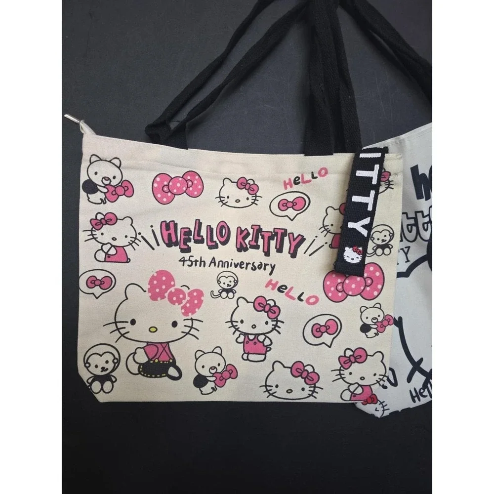 2 Hello Kitty BagS Purse Shoulder Shopping Zipper Travel Double Handle Gift New